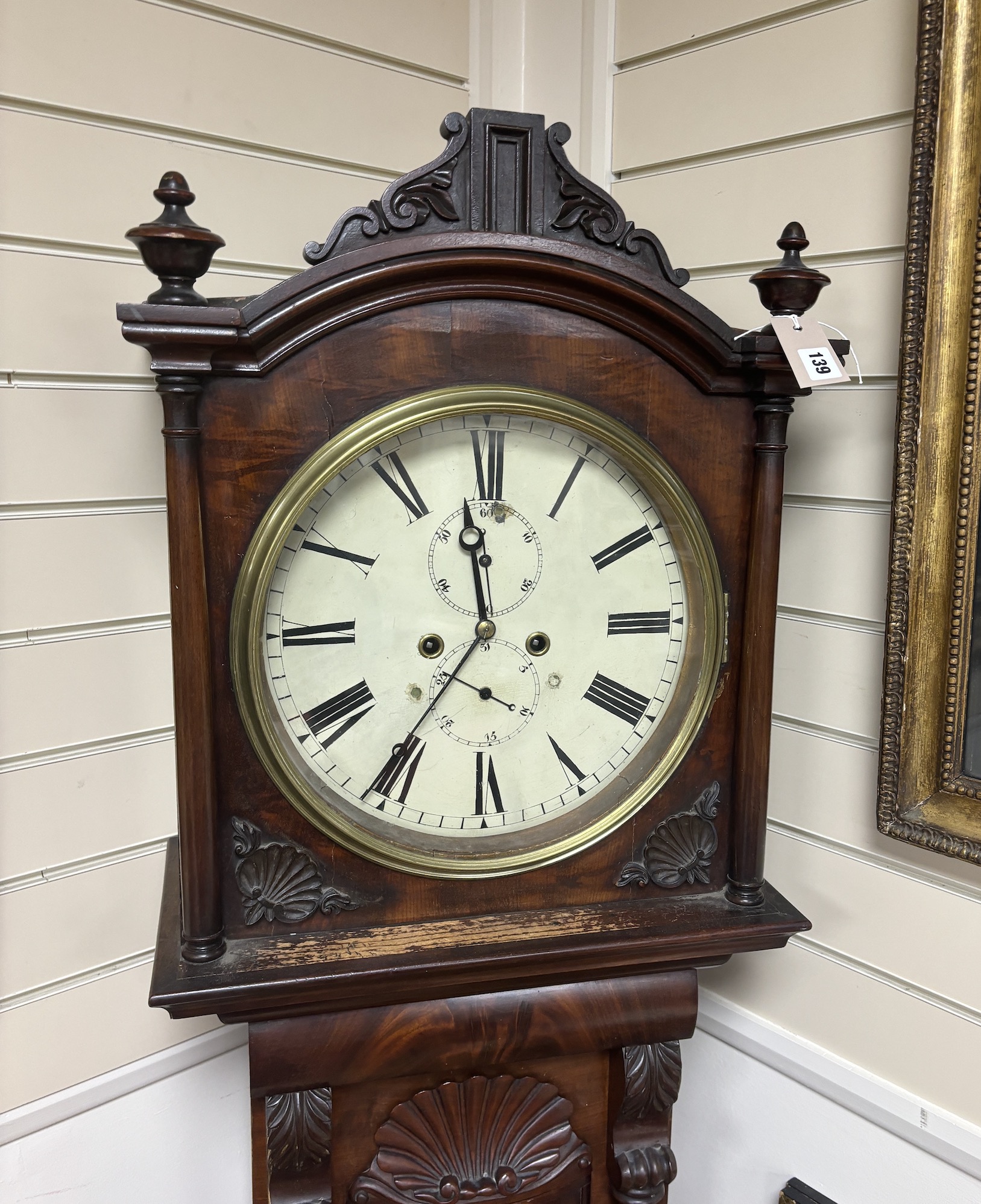 A William IV mahogany longcase clock, height 211cm